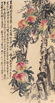  cangshuo Painting - Wu cangshuo peaches old China ink